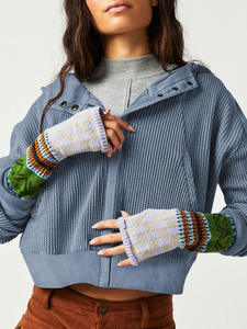 Fashion <b>Men's</b> Winter Waffle Knit Patchwork Bomber <b>Jacket</b> with Front Logo <b>Pullover</b> Closure 100% Cotton Breathable - Product Image 6