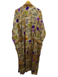 Vestido cruzado Túnica India Sari Robe Vestido de novia Vestido de maternidad Regalo Robe Beach Party Wear Indian Printed Silk Sari Kimono, - Product Image 6