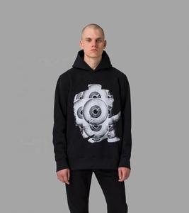 เสื้อมีฮู้ดทรงฮิปฮอปโอเวอร์ไซส์ผ้าคอตตอนแบบสวมหัวสำหรับผู้ชาย - Product Image 1