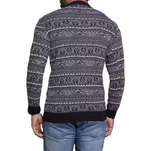 Pull décontracté d'hiver pour homme grande taille, coupe ample, col rond, doublure en laine, imprimé numérique, anti-boulochage, anti-plis, respirant - Product Image 4