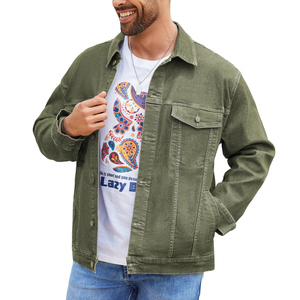 แจ็คเก็ตยีนส์ผู้ชายทรงเข้ารูปสำหรับฤดูหนาว คอตั้ง พร้อมโลโก้ด้านหน้า ซับในผ้าฝ้าย 100% ขายส่ง - Product Image 3