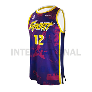 Camisetas de baloncesto de malla de poliéster Retro personalizadas, transpirables y de talla grande, sublimación para ropa deportiva de verano - Product Image 1