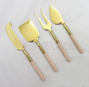 Ensemble de couteaux à fromage en acier inoxydable PVD doré pour la maison et le restaurant couverts écologiques pour les cadeaux de mariage brillants et durables - Product Image 4