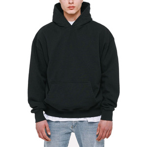 Sweat à capuche imprimé en relief de haute qualité 400 g/m² surdimensionné sans cordon en molleton français, sweat à capuche de luxe lourd - Product Image 1