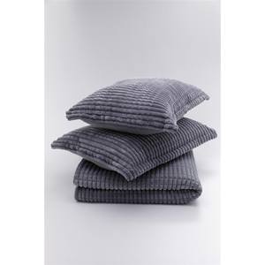 Juego de Ropa de Cama Moderna de 3 Piezas, Color Antracita, 100% Poliéster, Resistente a las Arrugas, Colección de Mantas de Lujo - Product Image 2