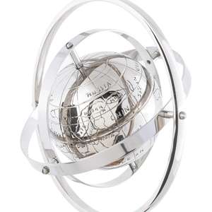 Globe terrestre en métal artisanal avec base en bois, accent décoratif et objets pour la décoration moderne du salon - Product Image 4