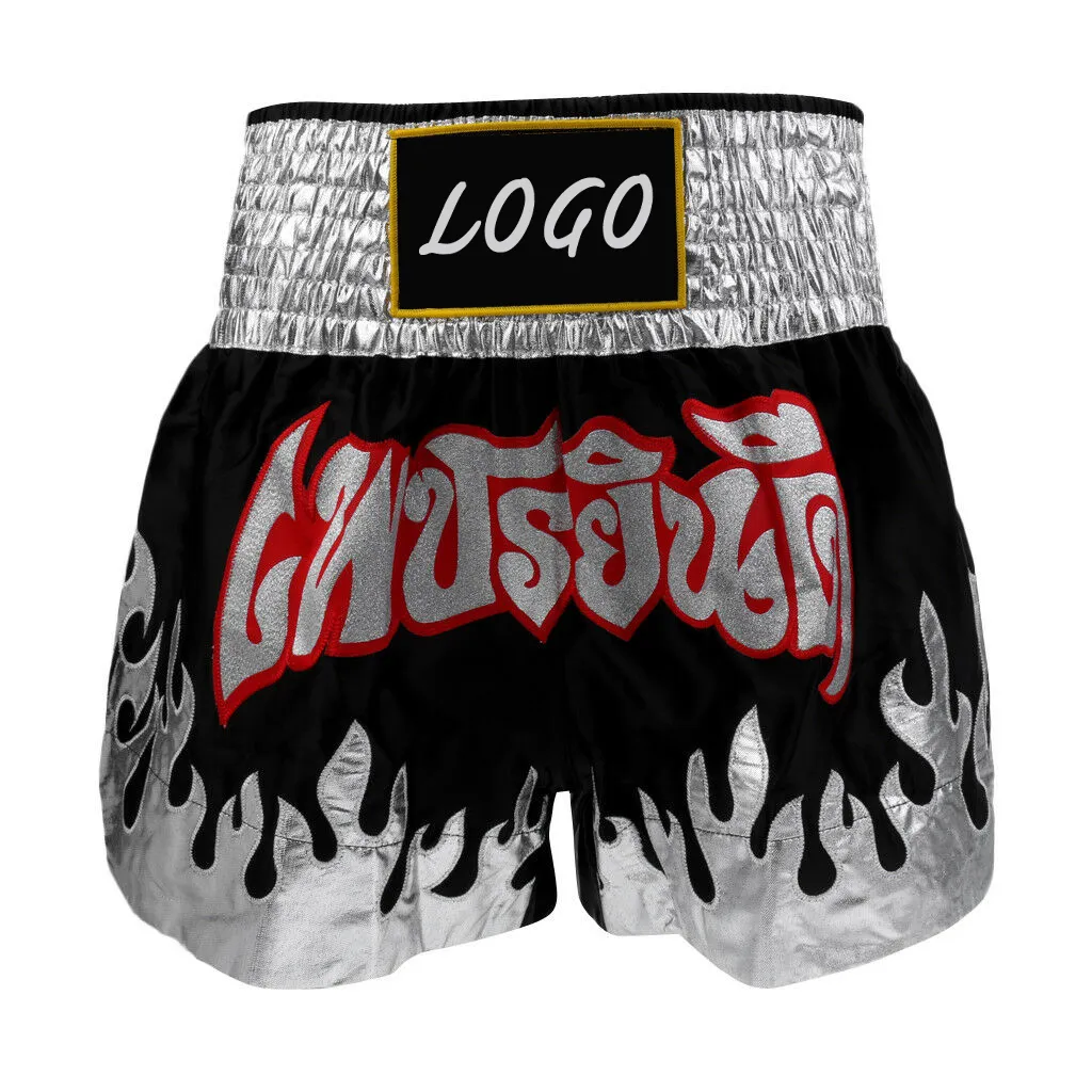 Customize Muay Thai Short 2024 High Quality Satin Boxing Shorts Muay Thai Fighting Kickboxing MMA Shorts For Men Women OEM