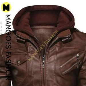 Chaqueta de cuero de PU para hombre de motocicleta informal cálida de invierno: cortavientos de motorista elegante, ropa ajustada en tallas grandes - Product Image 2