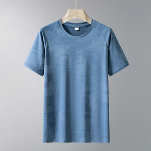 Logo personnalisé imprimé hommes séchage rapide Slim Fit Polyester t-shirt course t-shirt hommes sport Gym T-shirt pour hommes livraison DDP - Product Image 2