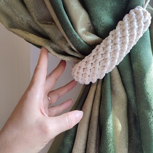 Embrasses à rideaux Épais Blanc en coton naturel Embrasses en corde Eco Friendly Touch Home Decor - Product Image 2