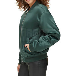 Meilleur prix, blouson bombardier confortable à col montant pour femme, veste d'extérieur en tricot respirant de marque privée pour l'hiver - Product Image 4
