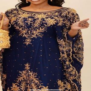 Ensemble de luxe somalien pour mariée - Dirac élégant en mousseline brodée florale à manches longues pour toutes les saisons et occasions spéciales - Product Image 3