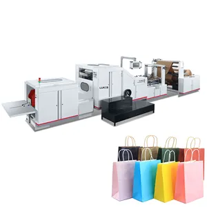 LKS-B550 Bakery Food Flat Bottom Shopping Bag Biodegradable Fully Automatic Kraft Paper Bag Making Machine