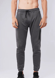 Pantalon de jogging léger pour homme en molleton de coton, respirant, design personnalisé, avec poches zippées, pour l'entraînement et le fitness - Product Image 5