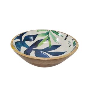 Accueil Hôtel Cuisine Nourriture Sauver Bol en bois décoratif Table à dîner Bol en bois Bol de service avec travail en émail. - Product Image 6