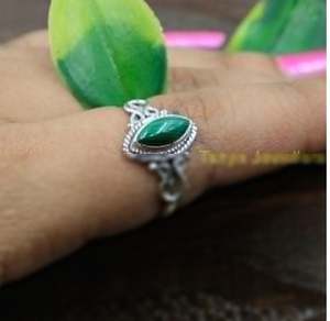 Bague en malachite, bague en argent sterling 925, pierre verte pour femme, bague de fiançailles, bijoux en malachite par le fabricant au meilleur prix - Product Image 5