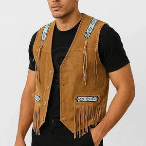 Gilet en cuir de cowboy pour homme de haute qualité à bas prix Nouveau design Prix bas Respirant Gilet en cuir de cowboy pour homme - Product Image 4