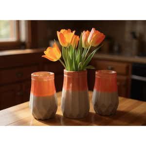 Vases floraux modernes de luxe en résine époxy, vases de sol artisanaux pour la décoration du salon ou du bureau, style vintage pour mariage - Product Image 1