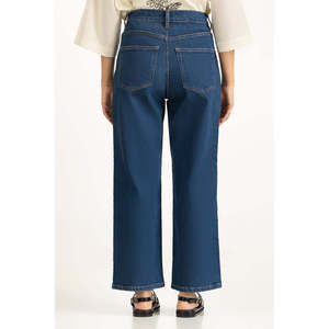 กางเกงยีนส์ทรงตรงเอวสูงสไตล์ลำลองเรียบง่าย ระบายอากาศได้ดี รุ่น WM-JNS-WS25-003 สำหรับฤดูหนาว - Product Image 4