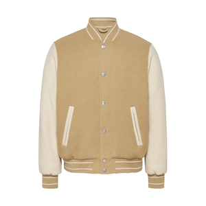 Veste de baseball varsity de haute qualité, style streetwear, pour homme, tissu respirant en polyester/coton, couleur personnalisée, devant uni - Product Image 5