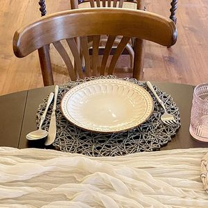 Vente en gros prix d'usine napperon rond naturel antidérapant résistant à la chaleur papier tressé table à manger intérieure et extérieure style classique - Product Image 4