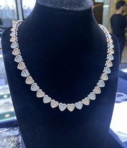 GRA certificado VVS Moissanite diamante 925 plata esterlina Iced Out Hip Hop corazón collar cadena moda lujo Bling joyería - Product Image 1