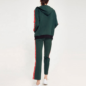 2026 Premium <b>Velour</b> Women's 2-Piece Printed Jogger Set Elastic Hooded Sweatpants Winter Training Eco-Friendly Plus Size Winter - Product Image 2
