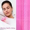 Rideau de Douche Transparent Rose en EVA OEM avec Motif Cubes d'Eau 3D, Imperméable et à Œillets Antirouille pour Salle de Bain et Hôtel