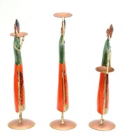 Ensemble de 3 figurines en métal Tagari indiennes faites à la main, écologiques, pour la décoration de la maison, décoration traditionnelle, présentoir pour le salon