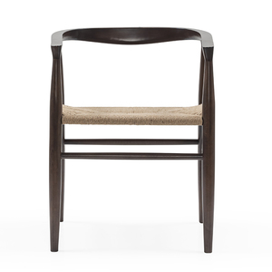 Chaise en bois Tania avec assise en corde tressée, en bois massif et finition brune, pour une utilisation en intérieur et en extérieur - Product Image 6