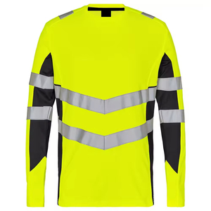 2025 T-shirts de travail de sécurité personnalisés T-shirts à manches longues de sécurité réfléchissants haute visibilité réfléchissants 3M bande vêtements de travail T-Shirts - Product Image 5