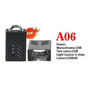 ไฟหน้าโปรเจคเตอร์ Bi LED รุ่นใหม่ A06 U39 A02 3 เลนส์ 55W 3000K 6000K 6 ชิป 16V แบบ Flat Cut สำหรับรถยนต์พวงมาลัยขวาและซ้าย เลนส์ใหญ่ - Product Image 2