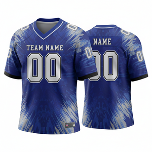 Custom American Football Practice Jersey Adults Short Sleeve Breathable Plus Size Option Front 100% Polyester V-neck - Product Image 5