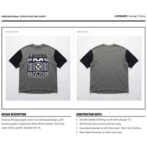 Camiseta de algodón 100% de 240 g/m² para mujer, personalizada al por mayor, con estampado 3D en relieve, logotipo bordado, efecto desgastado, corte holgado y patchwork. - Product Image 6