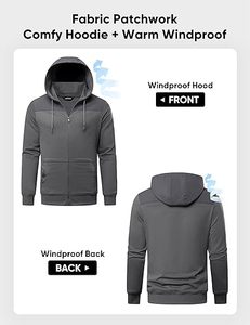 Sudaderas con capucha de manga larga con cremallera y bolsillos informales para hombre de alta calidad - Product Image 5
