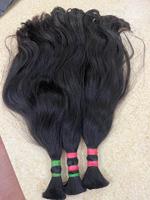 Jumlah besar 26 inci 100% bahan baku Remy India Virgin warna hitam alami bergelombang gaya kimia bebas jumlah besar rambut asli