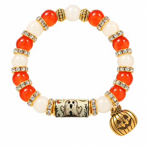 Pulsera elástica con cuentas navideñas, joyería unisex con dije de bastón de caramelo, pulsera de regalo navideño con caja de regalo de Navidad para hombres y mujeres - Product Image 3