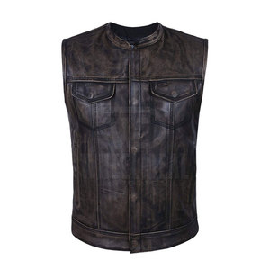 High Quality Stylish Classic Design Leather <b>Vest</b> For Adults Custom Made Durable Pu Leather <b>Vest</b> - Product Image 1