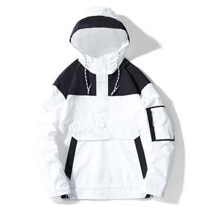 Veste coupe-vent imperméable OEM en gros pour hommes, décontractée, légère, d'extérieur, hiver, à capuche, anti-UV, fermeture éclair, logo frontal - Product Image 2