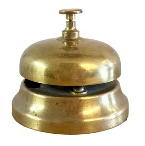 Cloche de bureau artisanale de haute qualité pour la décoration de table et le comptoir d'hôtel, cloche de bureau avec finition en laiton antique - Product Image 5