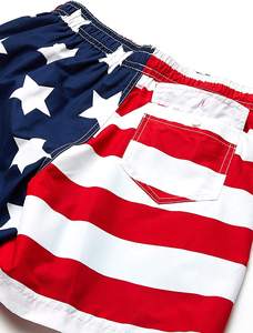 กางเกงขาสั้นชายหาดแห้งเร็วสำหรับผู้ชายไซส์พิเศษมีสายรัดเอวยางยืดป้องกันรอยยับมีรูปแบบสีทึบมีบริการ OEM - Product Image 3