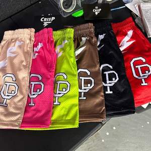 Pantalones cortos bordados lavados con ácido, diamantes de imitación, diseño informal sólido de cintura media, estampado de pantalla Oxford de punto transpirable ODM, novedad - Product Image 3