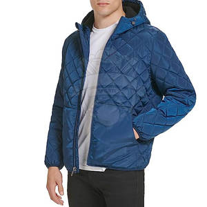 Chaqueta de Invierno para Hombre, Nueva Moda, Color Sólido, Cortavientos, con Capucha, Estilo Casual Urbano, Cierre de Cremallera, Oferta Online - Product Image 2