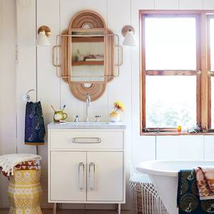 Espejos de baño modernos, espejo de montaje en pared de ratán hecho a mano natural extra grande de longitud completa - Product Image 6