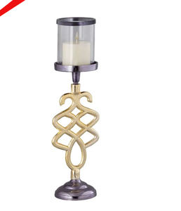 Portavelas decorativo con acabado plateado para cenas con velas y decoración del hogar - Product Image 5