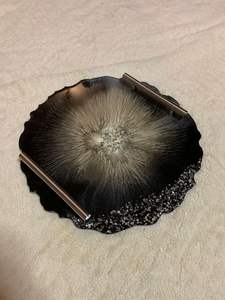 Bandeja de servicio de epoxi de resina hecha a mano de resina, elementos esenciales de cocina únicos para el hogar, restaurante, Hotel, servicio decorativo Tra - Product Image 4