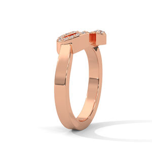 Bague en or rose avec diamant Moissanite Bijoux de mariage durables en forme de coeur avec étincelants créés en laboratoire - Product Image 4