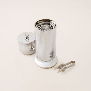 Soporte de incienso de Metal niquelado martillado para fragancia del hogar Decoración de Ramadán Oud Mabkhara Bakhoor soporte de incienso - Product Image 6