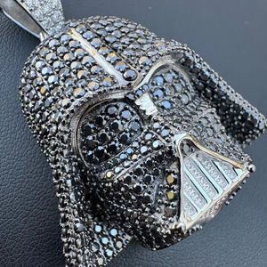 Serie 4, colgante de moda para mujer, edición limitada, máscara de estrella de moissanita, oro de 18 quilates y acero chapado en plata 925, joyería encantadora - Product Image 1