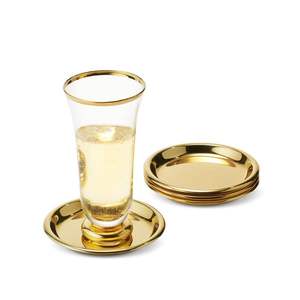 Modern Irregular Gold Metal Luxury Handmade Coaster <b>Matte</b> Finish for Home & <b>Table</b> Decor - Product Image 1
